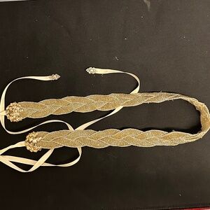 Sara Gabriel Gold Bridal Sash/Headband